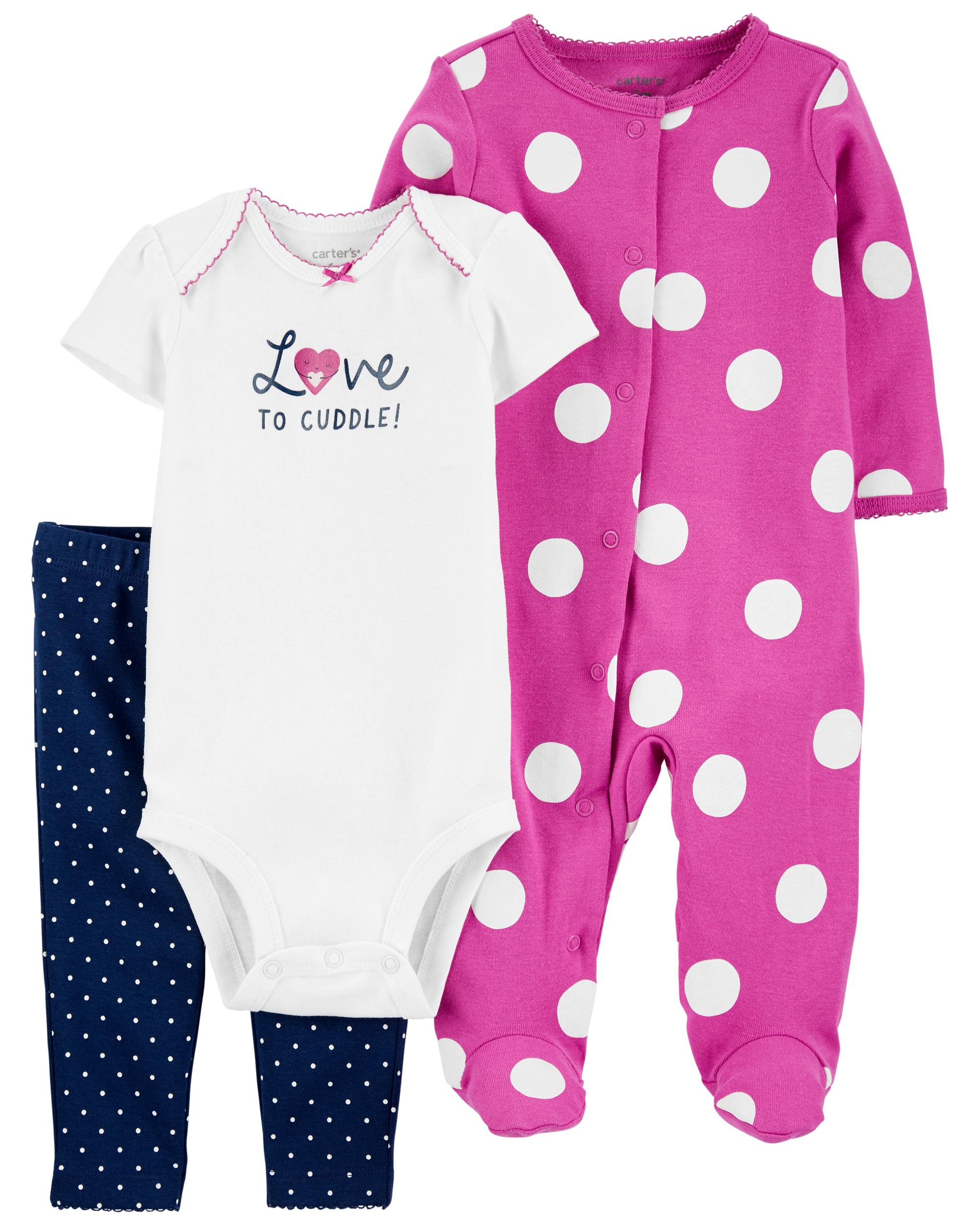 Conjunto 3 Peças Love(Menina) - Carter's