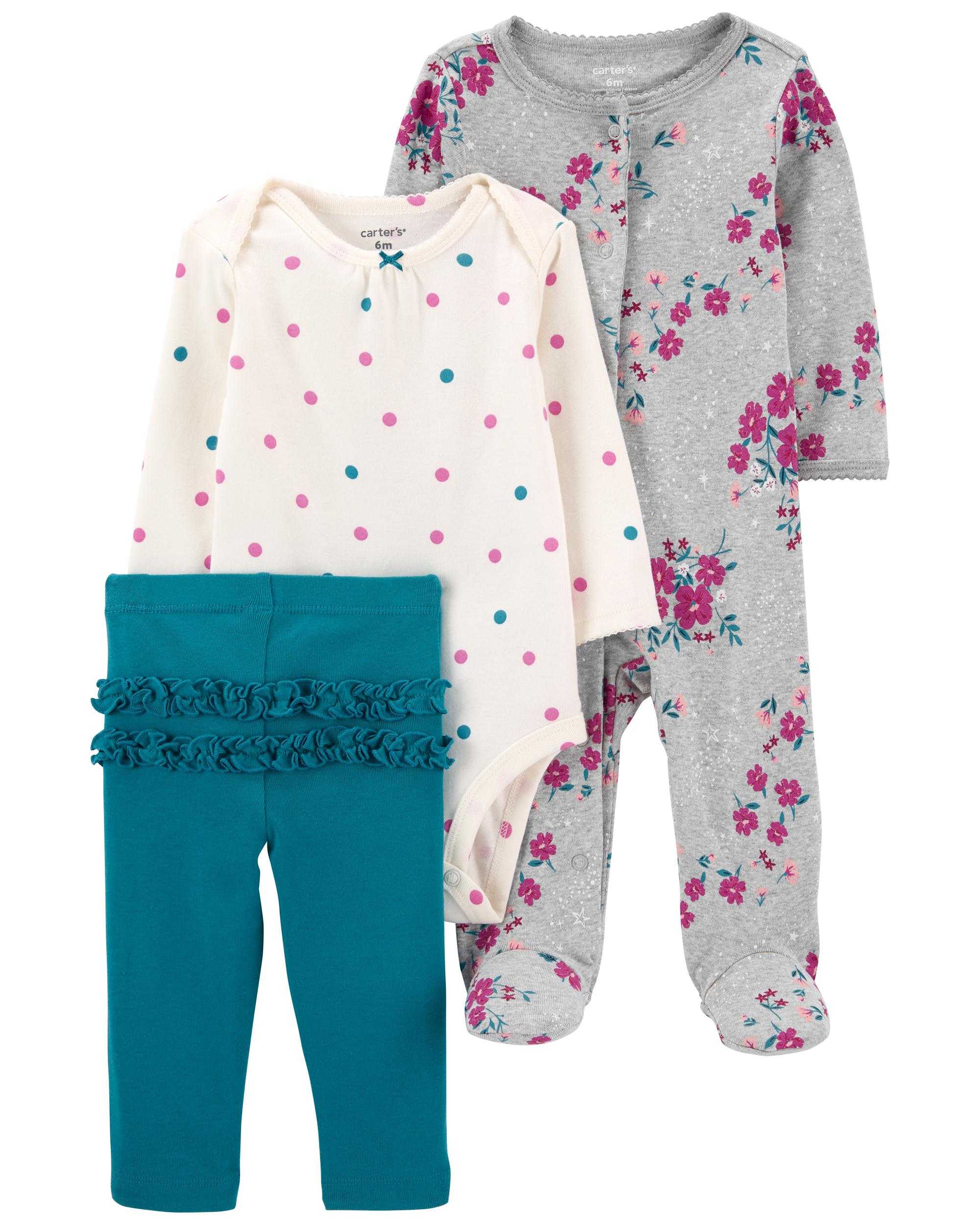 Conjunto 3 Peças Floral (Menina) - Carter's