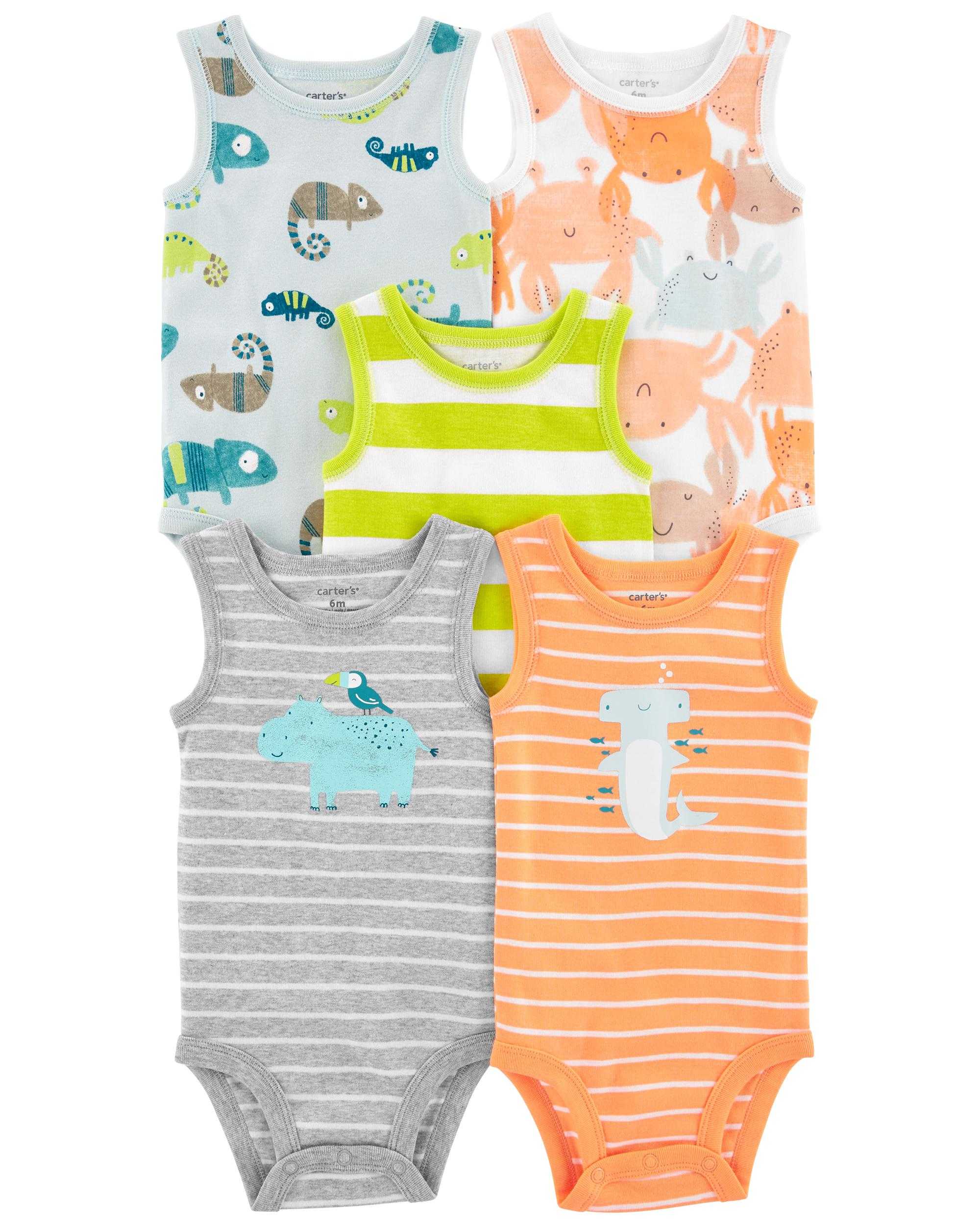 Kit 5 Body Regata Animais (Carter's)